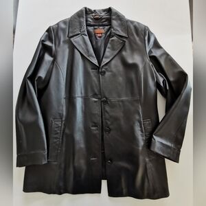 Danier Black Leather Jacket With Removable Vest Inside